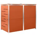 Abri pour deux poubelles 138x77,5x112,5 cm Inox