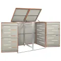 Abri pour deux poubelles 138x77,5x112,5 cm Inox