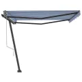 Auvent automatique sur pied 400x300 cm Bleu et blanc