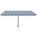 Auvent automatique sur pied 400x300 cm Bleu et blanc