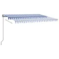Auvent automatique sur pied 400x300 cm Bleu et blanc