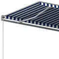 Auvent automatique sur pied 400x300 cm Bleu et blanc