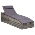 Transat avec coussin Résine tressée Gris