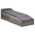 Transat avec coussin Résine tressée Gris