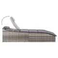 Transat avec coussin Résine tressée Gris