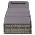 Transat avec coussin Résine tressée Gris