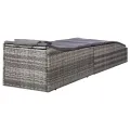 Transat avec coussin Résine tressée Gris