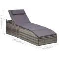 Transat avec coussin Résine tressée Gris