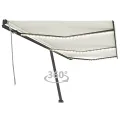 Auvent manuel rétractable avec LED 600x350 cm Crème