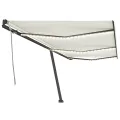 Auvent manuel rétractable avec LED 600x350 cm Crème