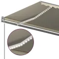 Auvent manuel rétractable avec LED 600x350 cm Crème