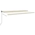 Auvent manuel rétractable avec LED 6x3,5 m Crème