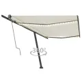 Auvent automatique avec capteur de vent et LED 500x300 cm Crème