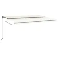 Auvent automatique avec capteur de vent et LED 500x300 cm Crème