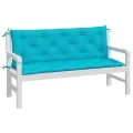 Coussins de banc de jardin lot de 2 turquoise 150x50x7 cm tissu