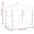 Tente de réception pliable avec 4 parois 2x2 m Acier Crème