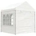 Belvédère avec toit blanc 4,46x2,28x2,69 m polyéthylène