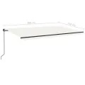 Auvent manuel rétractable avec LED 500x350 cm Crème