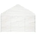 Belvédère avec toit blanc 4,46x4,08x3,22 m polyéthylène