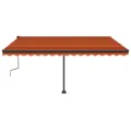 Auvent manuel rétractable sur pied 450x350 cm Orange et marron