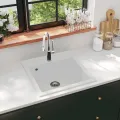 Évier de cuisine Granit Seul lavabo Blanc