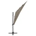 Parasol de jardin à 4 niveaux avec mât en aluminium taupe
