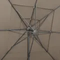 Parasol de jardin à 4 niveaux avec mât en aluminium taupe