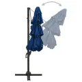 Parasol de jardin à 4 niveaux avec mât en aluminium bleu azuré