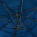 Parasol de jardin à 4 niveaux avec mât en aluminium bleu azuré