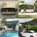 Voile de parasol tissu oxford triangulaire 4x5x5 m marron