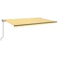 Auvent automatique capteur de vent/LED 500x300cm Jaune et blanc