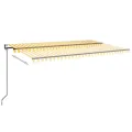 Auvent automatique capteur de vent/LED 500x300cm Jaune et blanc