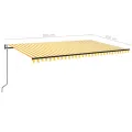 Auvent automatique capteur de vent/LED 500x300cm Jaune et blanc