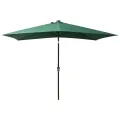 Parasol de jardin avec LED et mât en acier Vert 2x3 m