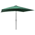 Parasol de jardin avec LED et mât en acier Vert 2x3 m