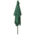 Parasol de jardin avec LED et mât en acier Vert 2x3 m