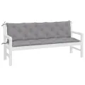 Coussins de banc jardin lot de 2 gris 180x50x7 cm tissu Oxford
