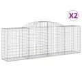 Paniers à gabions arqués 2 pcs 300x50x100/120 cm fer galvanisé