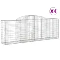 Paniers à gabions arqués 4 pcs 300x50x100/120 cm fer galvanisé