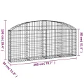 Panier de gabions arqué 200x30x80/100 cm Fer galvanisé