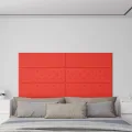 Panneaux muraux 12 pcs Rouge 90x30 cm Similicuir 3,24 m²
