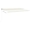 Auvent manuel rétractable avec LED 5x3,5 m Crème