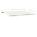 Auvent manuel rétractable avec LED 5x3,5 m Crème