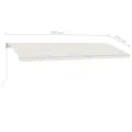 Auvent manuel rétractable avec LED 500x350 cm Crème