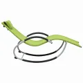 Chaise longue avec oreiller Vert Textilène