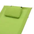Chaise longue avec oreiller Vert Textilène