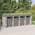 Mur de gabion pour poubelle 350x91x120 cm fer galvanisé
