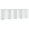 Mur de gabion pour poubelle 350x91x120 cm fer galvanisé