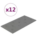 Panneaux muraux 12 pcs Gris 60x30 cm Similicuir 2,16 m²
