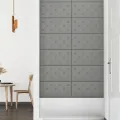 Panneaux muraux 12 pcs Gris 60x30 cm Similicuir 2,16 m²